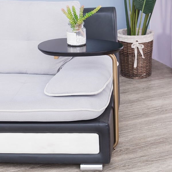 MidCentury Modern C Side Table Gold Metal C End Table with Wood Egg