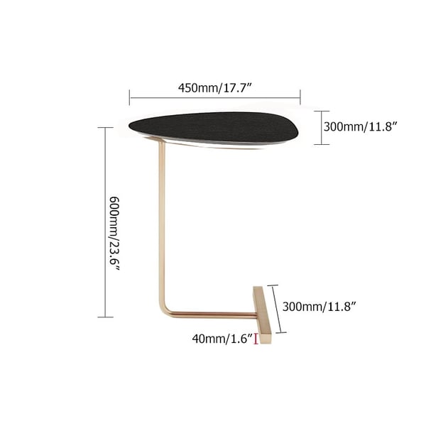 MidCentury Modern C Side Table Gold Metal C End Table with Wood Egg