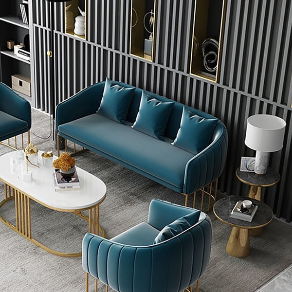 Blue 70.9" Modern Velvet Upholstered Sofa 3Seater Sofa Luxury Sofa