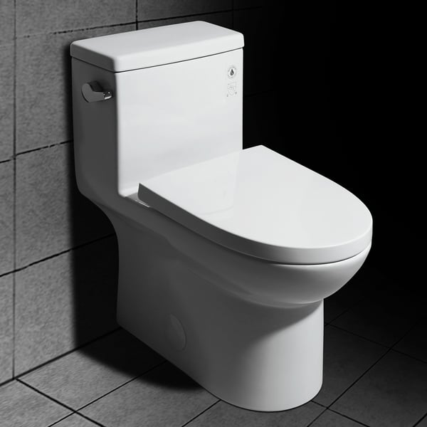 VAMEI Einteilige Toilette – Tanklos, Fußsensor-Spülung, 30,5 Cm, Soft-Close