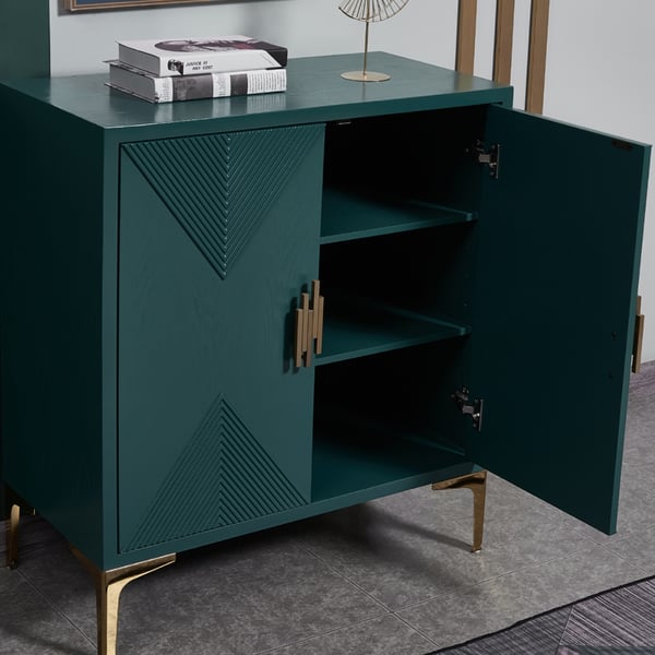 Free Shipping on Wovuna 800mm Green Shoe Cabinet Rectangle Shoe Storage with Doors and Shelves ...