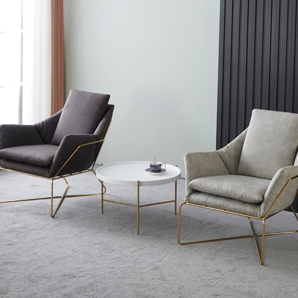 White Modern End Table Metal Frame Round Side TableHomary