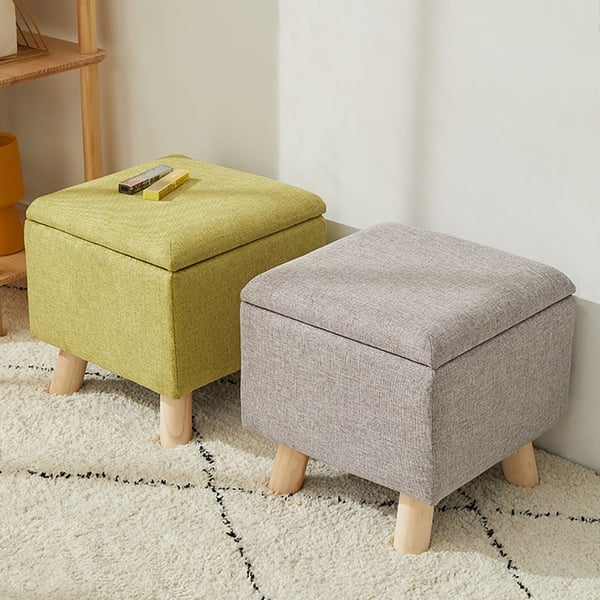 Modern Storage Ottoman Fabric Upholstered Trunk Stool Footrest Homary
