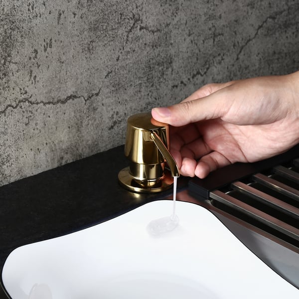 Modern Gold Deck Mount Sink Soap Dispenser Solid Brass SelfPriming