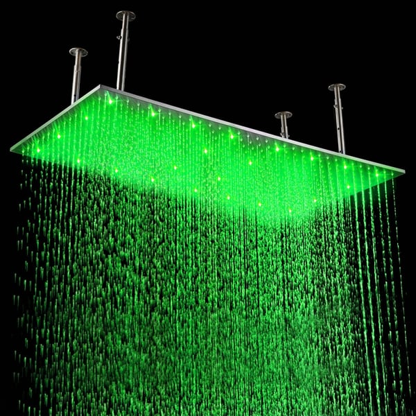 20"x40" LED Stainless Steel Rectangle Ceiling Mounted Bathroom Shower