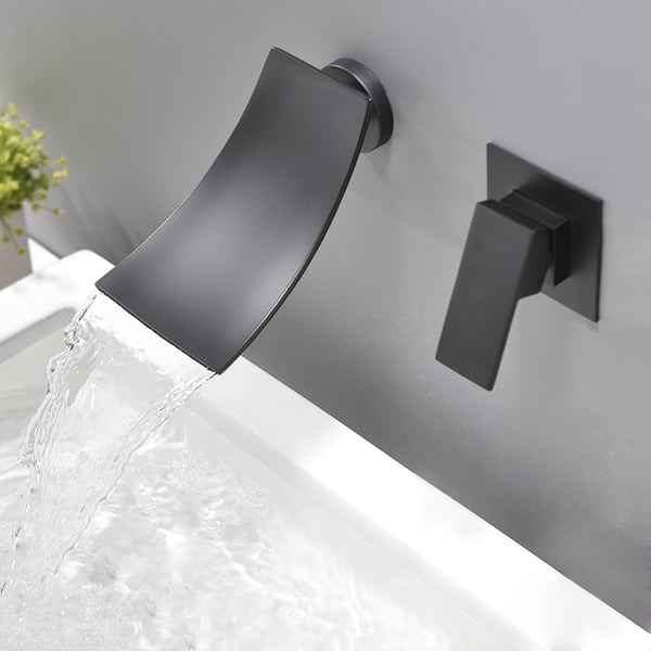 Shoop Modern Design Single Lever Handle Wall Mounted Waterfall Bathroom Basin Tap