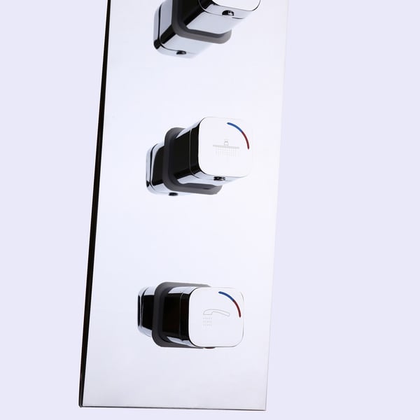Modern Concealed Brass Square Knobs 4Function 4Outlet Shower Valve