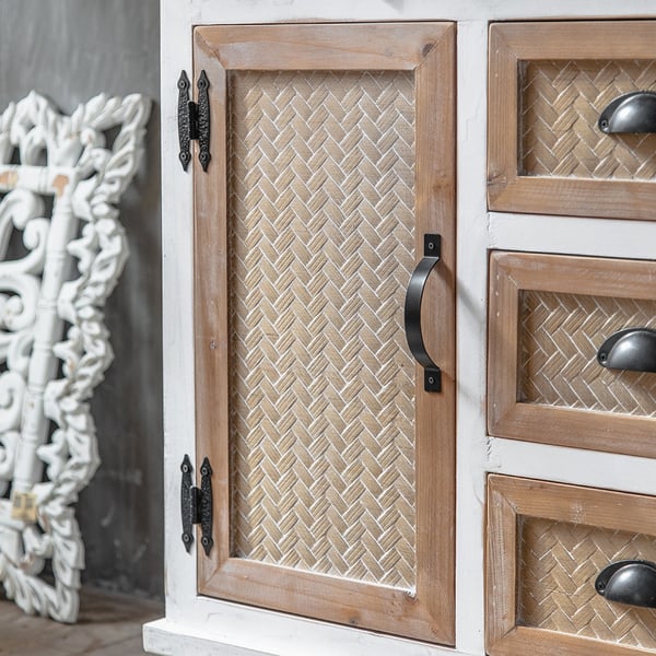 Vintage Rustic Entryway Distressed White Tall with Door