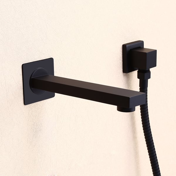 Sleek Matte Black 10" WallMount Rain Shower System with Hand Shower