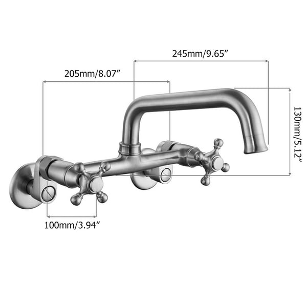 Grifo De Fregadero De Montaje En Pared Para Cocina De 20 Cm | Meses Sin Interés