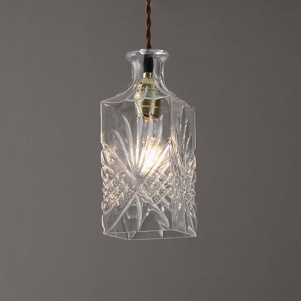 Gloria Vintage 1Light Clear Decanter Bottle Pendant Light with