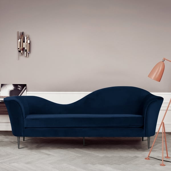 Luxury Sofa Modern Blue Velvet Upholstered Sofa 3Seater 78.7" Sofa