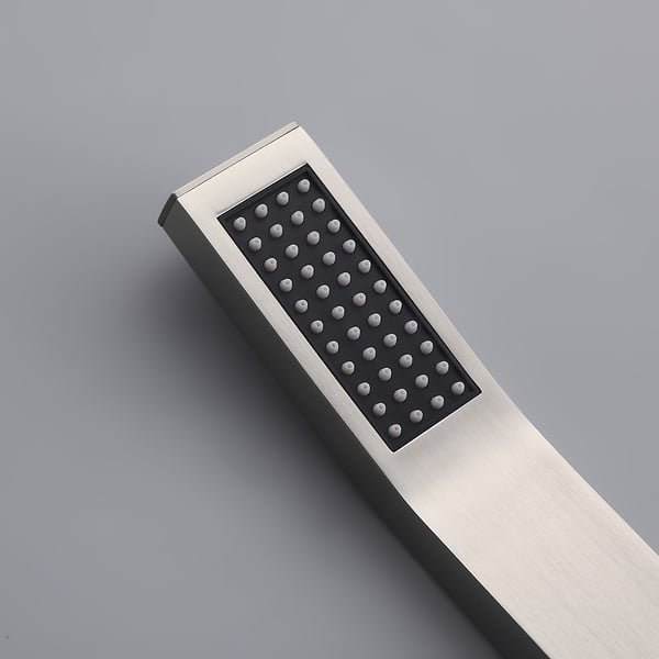 Brushed Nickel Single Function Handheld Shower Rectangular Hand Shower ...