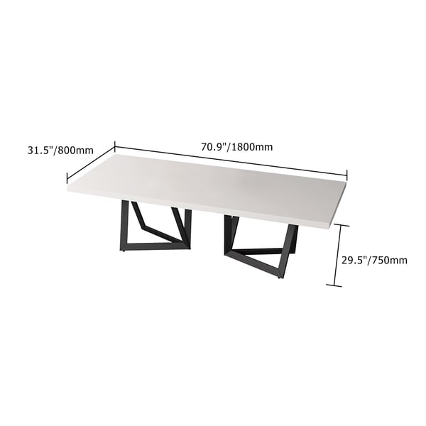 1800mm Rectangular Writing Desk with MDF Desk Black & WhiteHomary