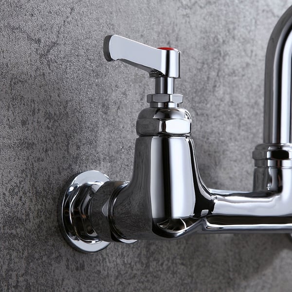 Commercial Wall Mount Kitchen Mixer Tap 12" Swing Spout Chrome 8