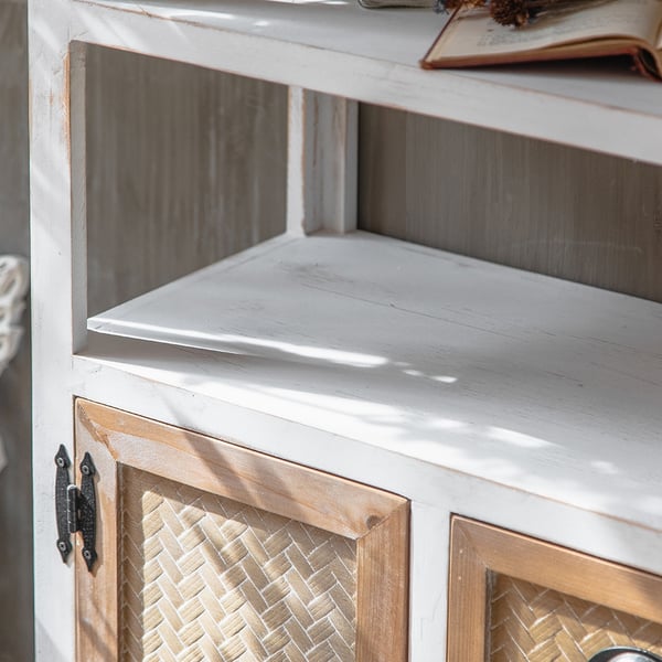 Vintage Rustic Entryway Distressed White Tall with Door