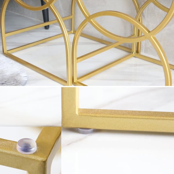 White Square End Table Metal Side Table Set of 2Homary