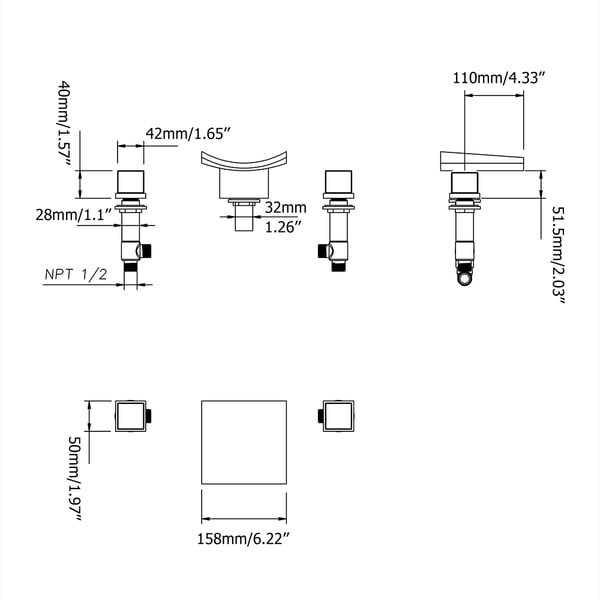 Free Shipping on Grop Matte Black Waterfall Widespread Bathroom Sink