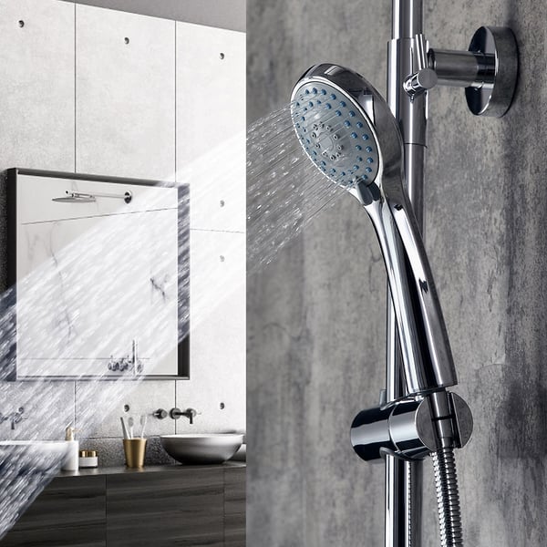Modern Exposed Thermostatic Shower Set with Handheld Shower Bath Spout