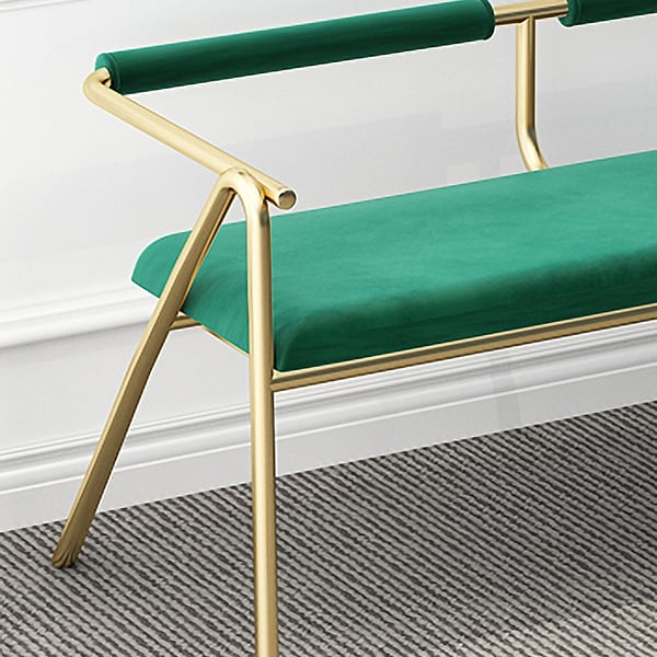 Green Entryway Bench Upholstered Velvet Modern Bench in Gold Homary UK