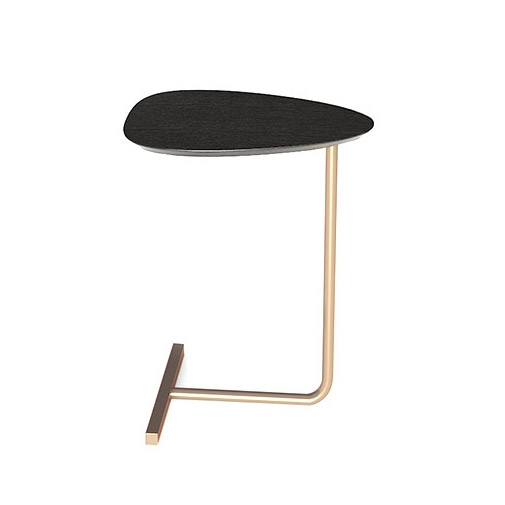 MidCentury Modern C Side Table Gold Metal C End Table with Wood Egg