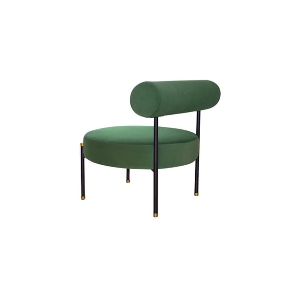 Round Green Accent Chair Velvet Upholstered Armless Accent Chair Homary UK
