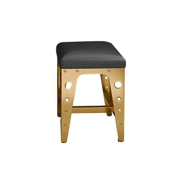 PU Leatehr Stool Upholstered Ottoman Stool Gold Legs Homary