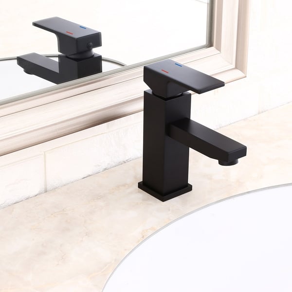 Dree Monobloc Single Lever Handle Brass Bathroom Basin Tap in Matte Black