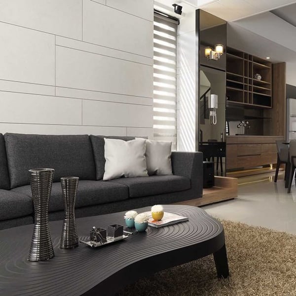 47.2" Black Coffee Table Modern Irregular Accent Table Homary UK