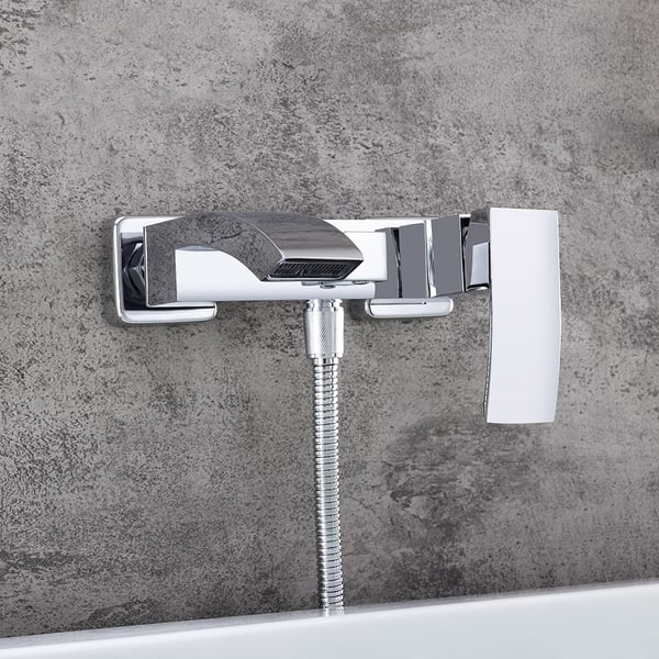 Ridge Wall-Mount Angled Waterfall Spout Single Handle Tub Filler Faucet ...