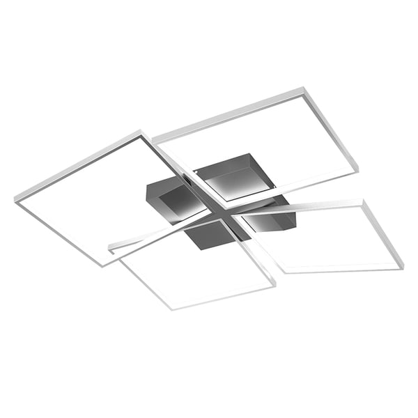 Modern Square LED Flush Mount Ceiling Light Silver & Black Homary AU