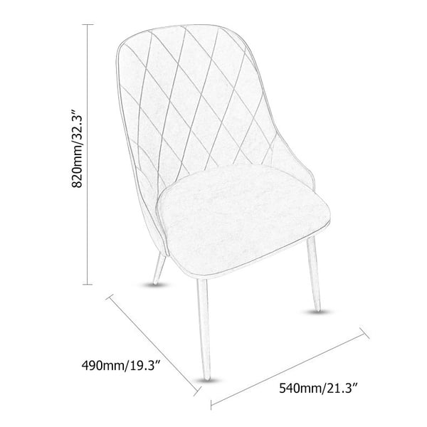 Modern MidCentury Tan Faux Leather Upholstered Dining Chair Set of 2