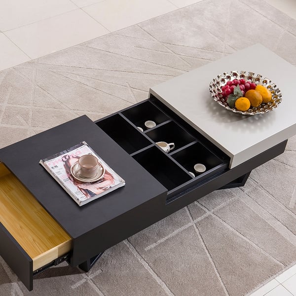 Modern 52" To 68" Extendable Storage Coffee Table with Sliding Top