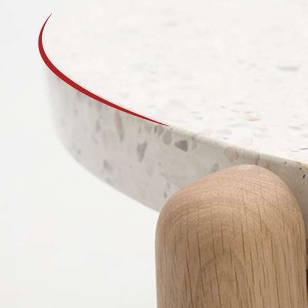 Modern Round Coffee Table with Wooden Top & Solid Wood Base Homary