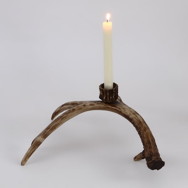 Vintage Faux Antler Candle Holder 3 Piece Resin Candle Holder