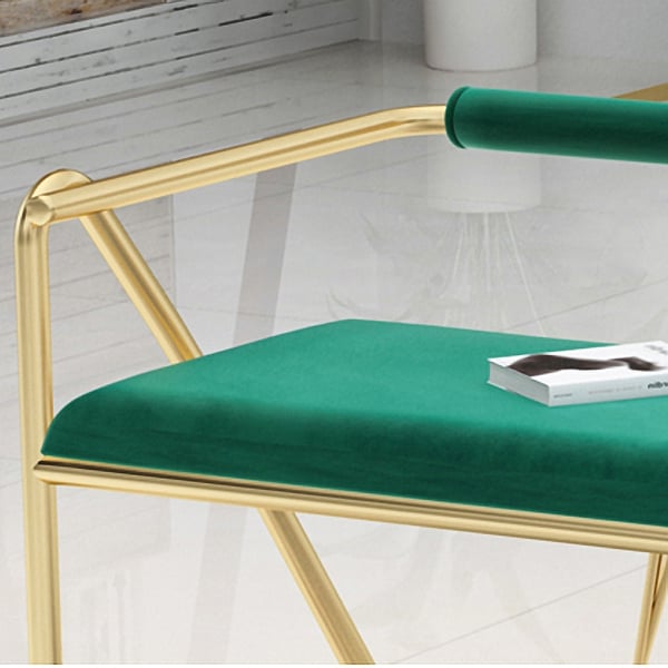 Green Entryway Bench Upholstered Velvet Modern Bench in Gold Homary UK