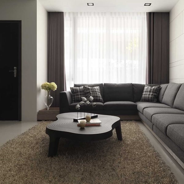 47.2" Black Coffee Table Modern Irregular Accent Table Homary UK