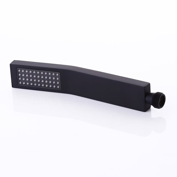 Modern Matte Black Square Handheld Hand Shower Head Solid Brass Homary