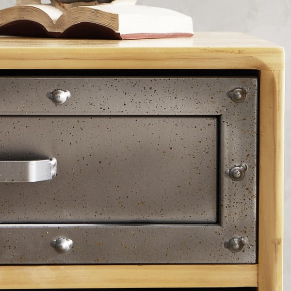 Industrial End Table with Drawers Retro Side Table Homary UK