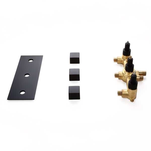 Concealed Matte Black Solid Brass Standard 3Function Shower Valve and