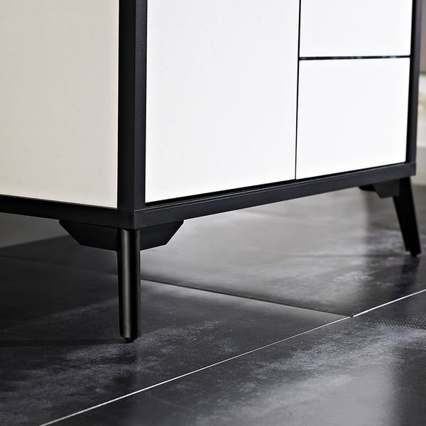 Modern Single Sink Vanity Black And White Bathroom Vanity with Sink
