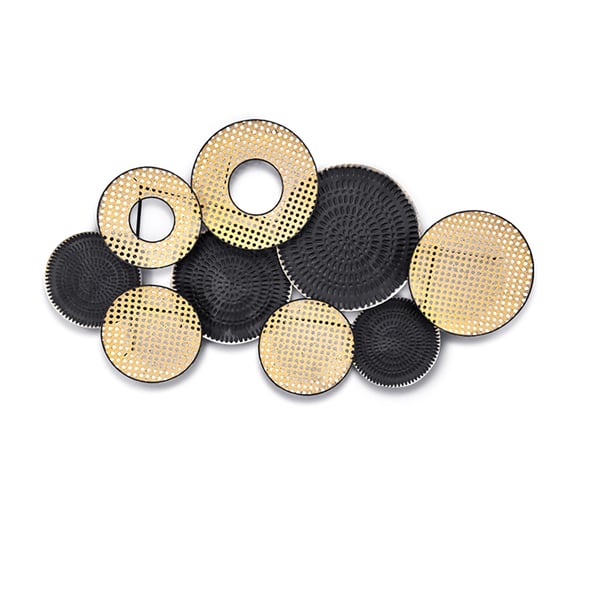 Geometric Gold & Black Metal Multicircles Wall DecorHomary