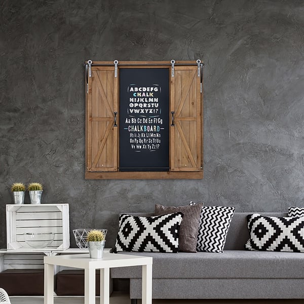 Retro Industrial Style Message Board Wooden Fake Window Wall DecorHomary