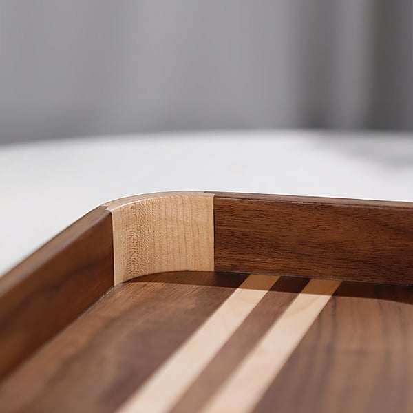 12" Rectangular Decor Wooden Tray Serving TrayHomary