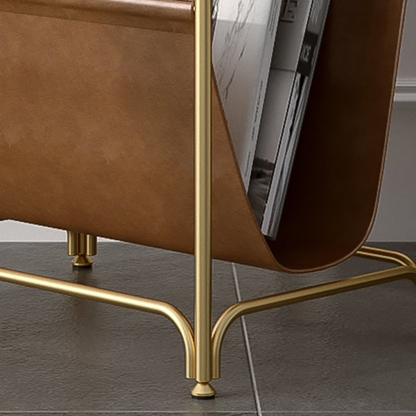 Modern Gold End Table with PU Shelf & Metal Frame Side Table Homary UK