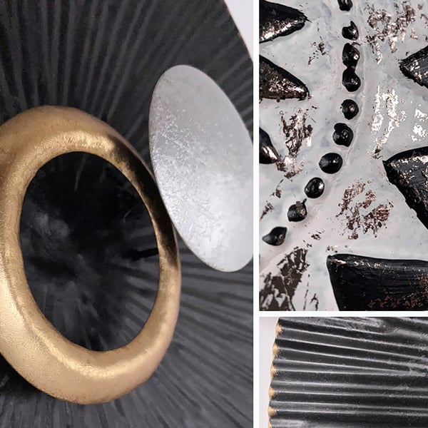 Boho 3Piece Metal Decorative Wall Disc Art Decor Set Homary