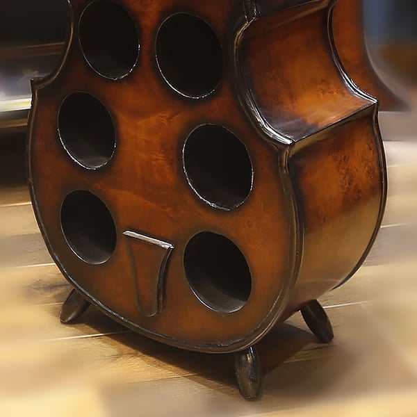 8 Bottles Freestanding Violin Wine Rack Bottle Holder Homary UK