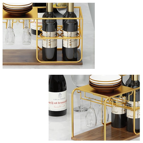 Nordic Countertop Wine Rack Glass Rack with ShelvingHomary