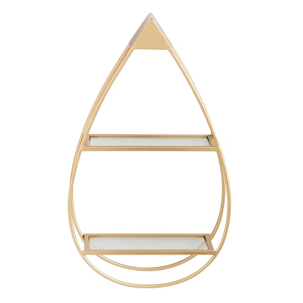 Modern Drop 2Tiered Floating Shelving in Gold Homary