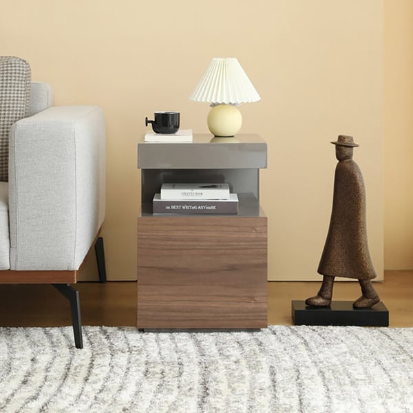 Modern End Table with Drawer & Shelf Side Table Homary
